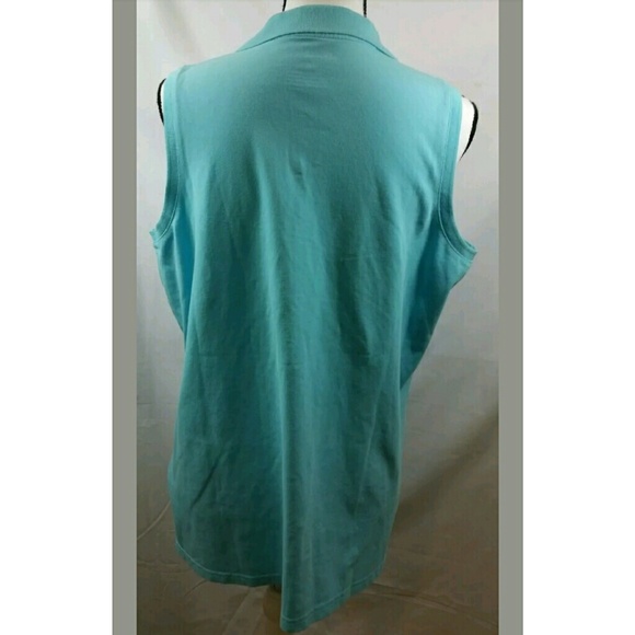 Eddie Bauer plus size 1X blue yellow top - Picture 4 of 8